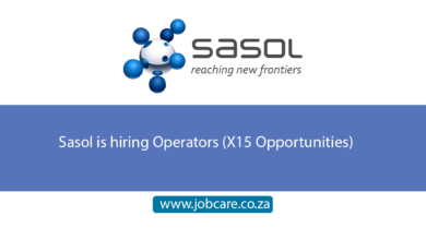 Sasol is hiring Operators (X15 Opportunities)
