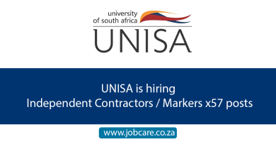 UNISA is hiring Independent Contractors / Markers x57 posts
