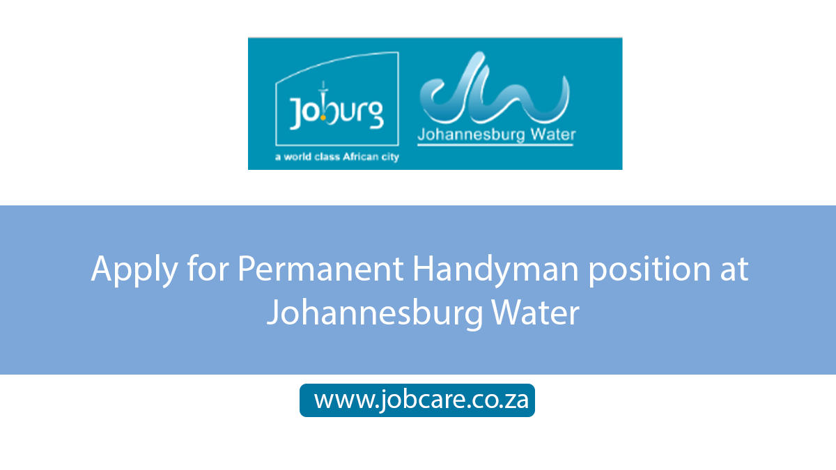 Apply for Permanent Handyman position at Johannesburg Water