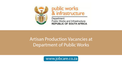 Artisan Production Vacancies at Department of Public Works