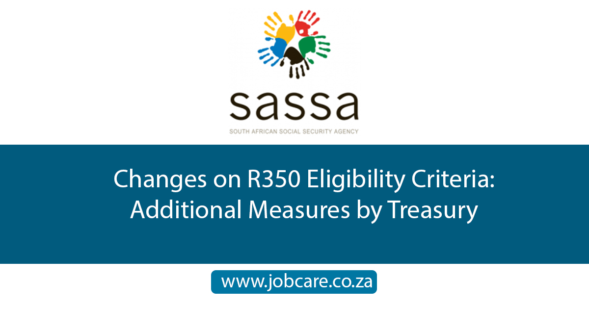 Changes on R350 Eligibility Criteria: Additional Measures by Treasury