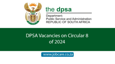 DPSA Vacancies on Circular 8 of 2024