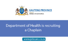 Department of Health is recruiting a Chaplain