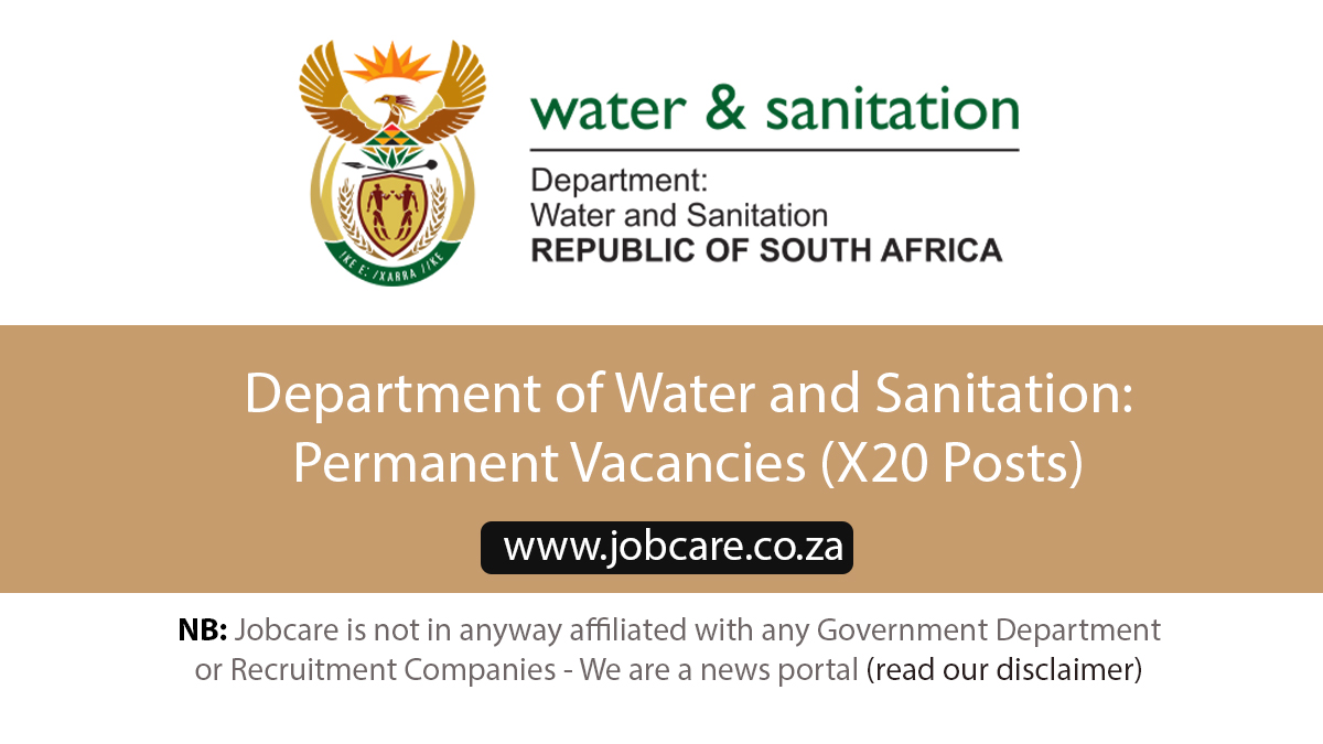 Department of Water and Sanitation: Permanent Vacancies (X20 Posts)