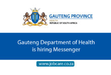 Gauteng Department of Health is hiring Messenger