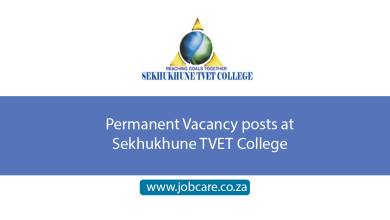 Permanent Vacancy posts at Sekhukhune TVET College