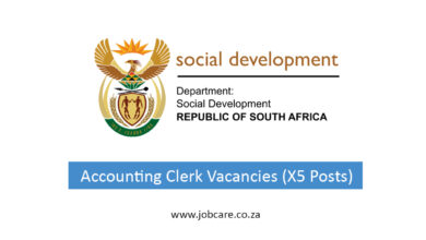 Accounting Clerk Vacancies (X5 Posts) at Department of Social Development