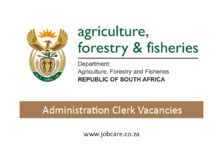 Administration Clerk Vacancies (X5 Posts) at Department of Agriculture
