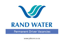Apply for Permanent Driver Vacancies at Rand Water