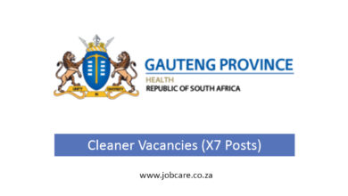 Cleaner Vacancies (X7 Posts) at Department of Health