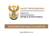 Department of Social Development is hiring for Social Work Services (12 positions)