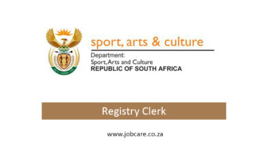 Department of Sport, Arts & Culture is hiring Registry Clerk