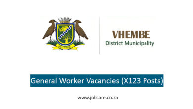 General Worker Vacancies (X123 Posts) at Vhembe District Municipality