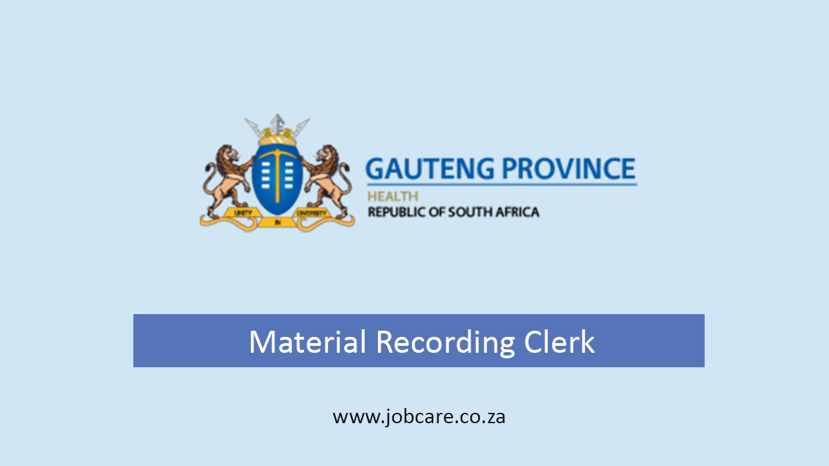 Lebone College of Emergency Care is looking for Material Recording Clerk