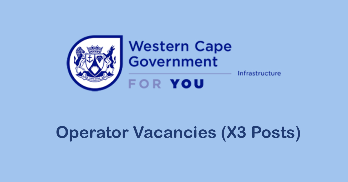 Operator Vacancies (X3 Posts) at Department of Infrastructure