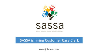 SASSA is hiring Customer Care Clerk