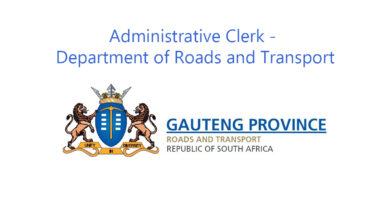 Administrative Clerk - Department of Roads and Transport