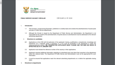 DPSA Circular 12 of 2024: SA Government Vacancies