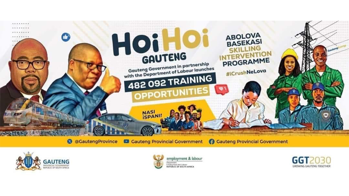 Gauteng Government will train almost 500 000 unemployed people