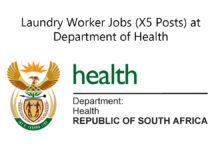 Laundry Worker Jobs (X5 Posts) at Department of Health