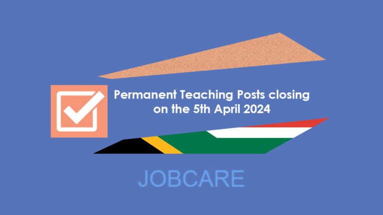 Permanent Teaching Posts closing on the 5th April 2024 - Jobcare