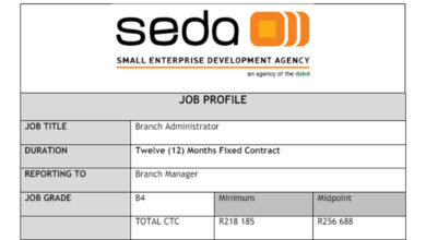 SEDA is recruiting Branch Administrator (Gauteng)