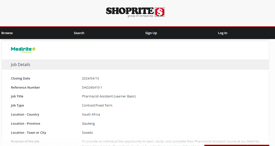 Shoprite: Learnerships 2024