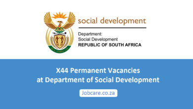 X44 Permanent Vacancies at Department of Social Development
