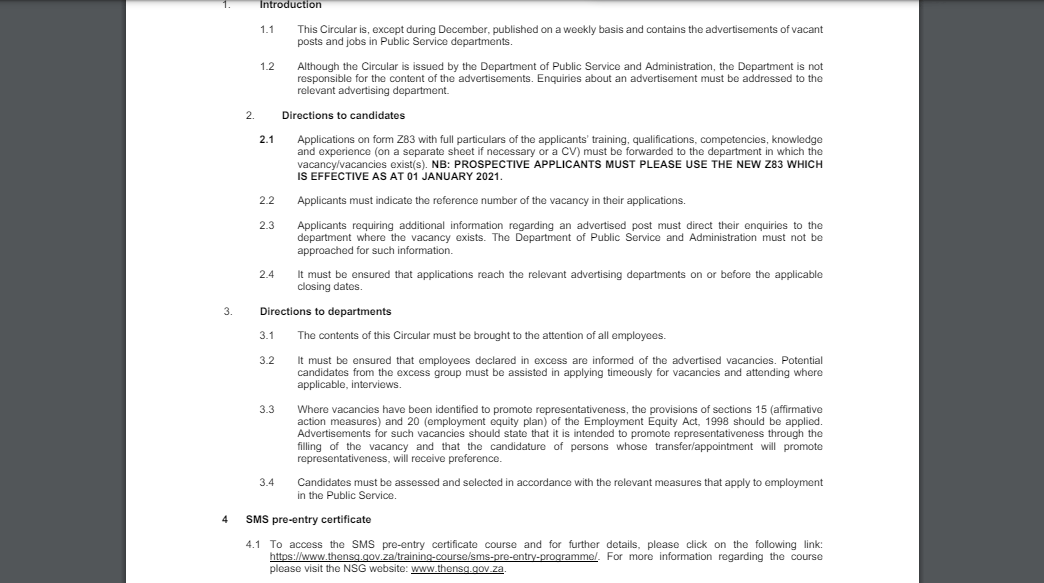 DPSA Vacancy Circular 15 of 2024