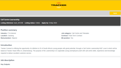 Tracker Connect: Call Centre Learnership 2024 (X25 Posts)
