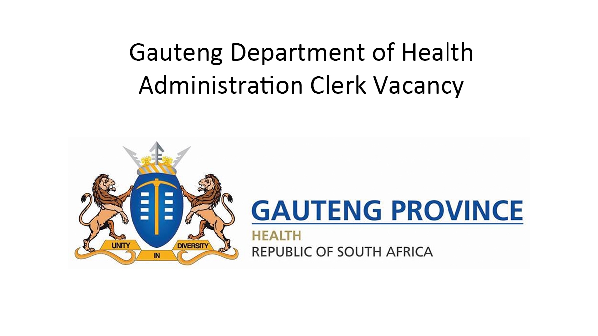 Gauteng Department of Health Administration Clerk Vacancy