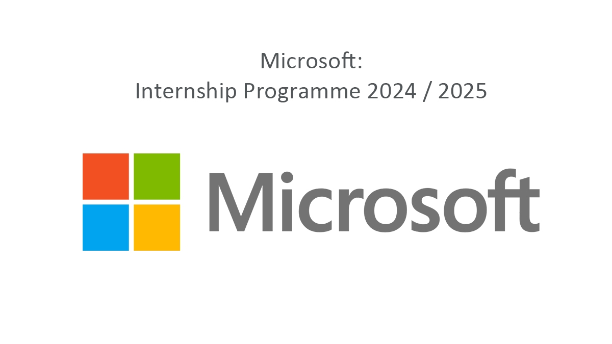 Microsoft: Internship Programme 2024 / 2025
