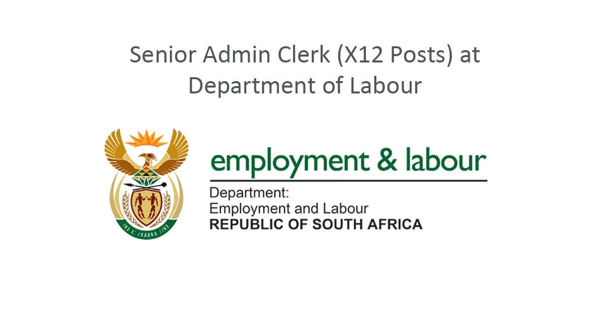 Senior Admin Clerk (X12 Posts) at Department of Labour