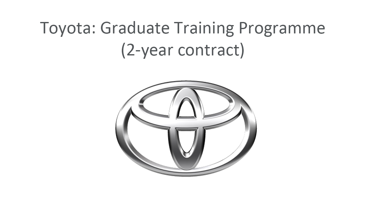 Toyota: Graduate Training Programme (2-year contract)