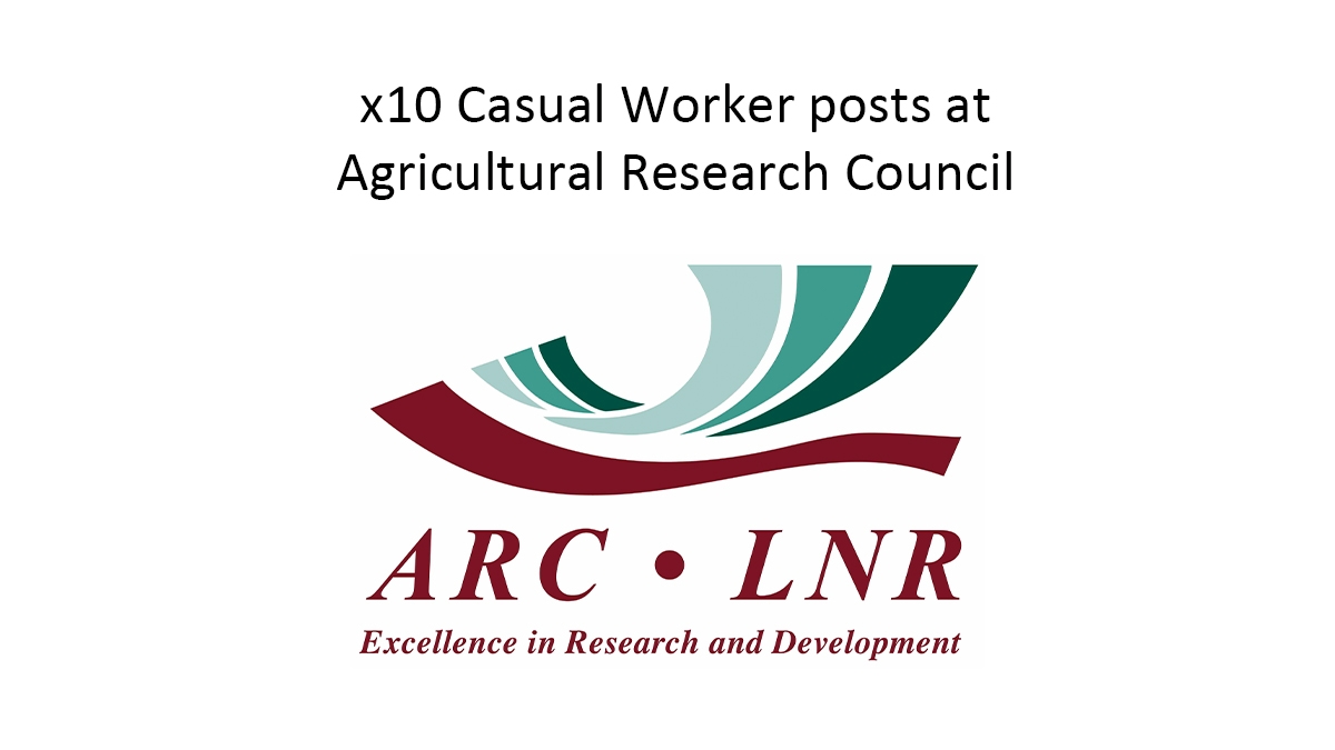 x10 Casual Worker posts at Agricultural Research Council