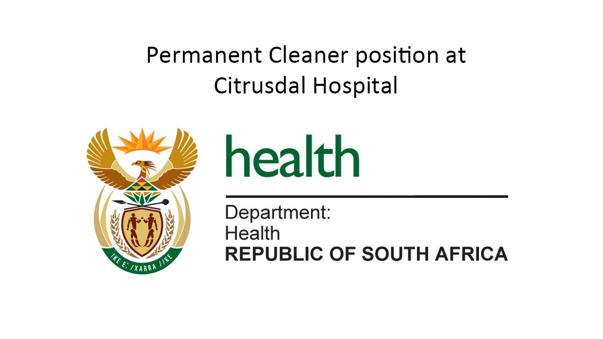 Permanent Cleaner position at Citrusdal Hospital
