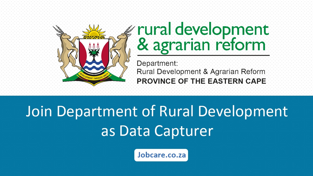 Join Department of Rural Development as Data Capturer
