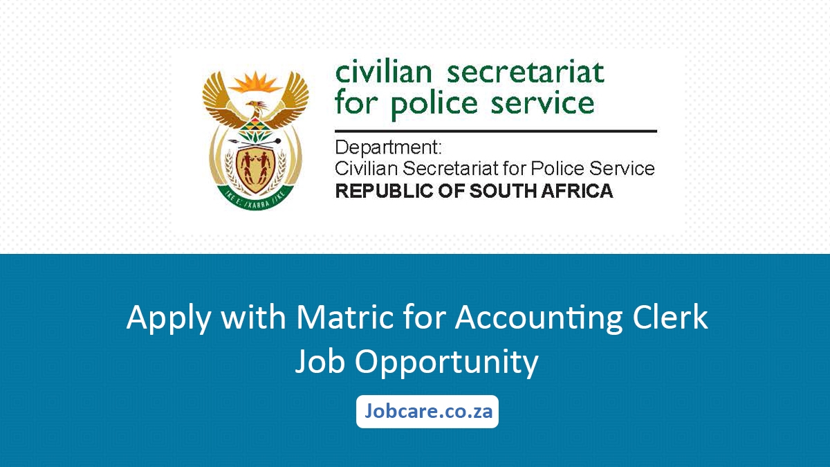 Apply with Matric for Accounting Clerk Job Opportunity