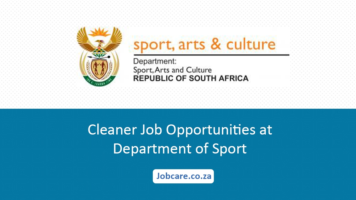 Cleaner Job Opportunities at Department of Sport