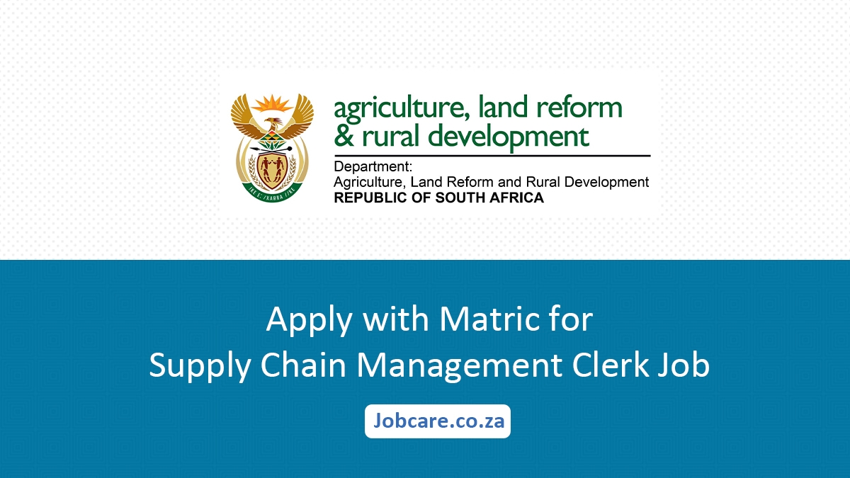 Apply with Matric for Supply Chain Management Clerk Job