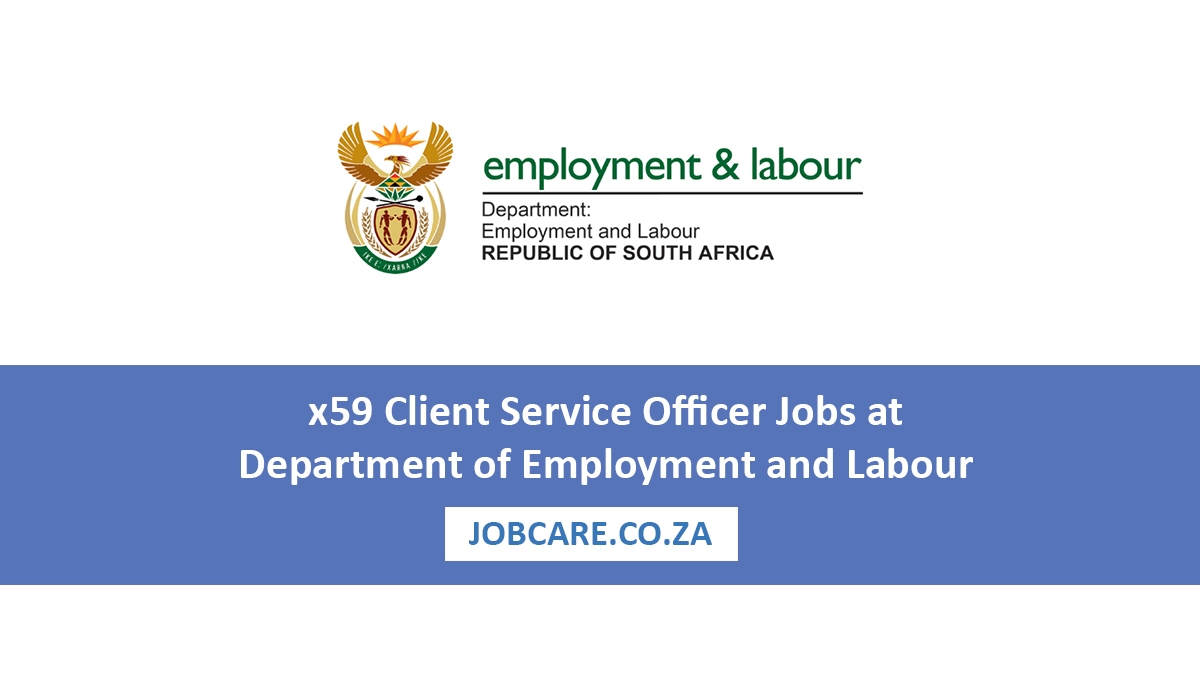 x59 Client Service Officer Jobs at Department of Employment and Labour