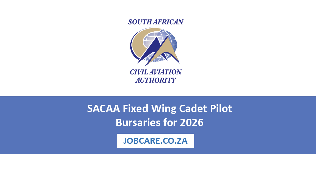 SACAA Fixed Wing Cadet Pilot Bursaries for 2026