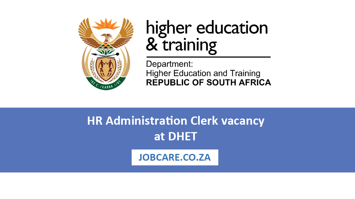HR Administration Clerk vacancy at DHET