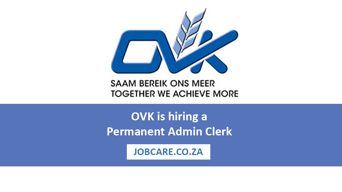 OVK is hiring a Permanent Admin Clerk