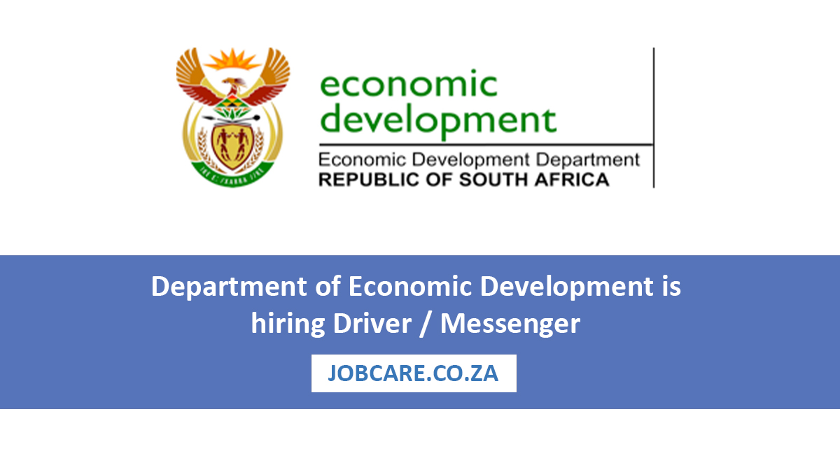 Department of Economic Development is hiring Driver / Messenger