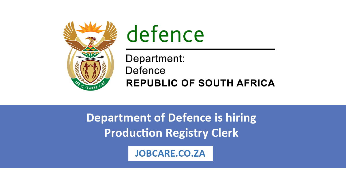 Department of Defence is hiring Production Registry Clerk