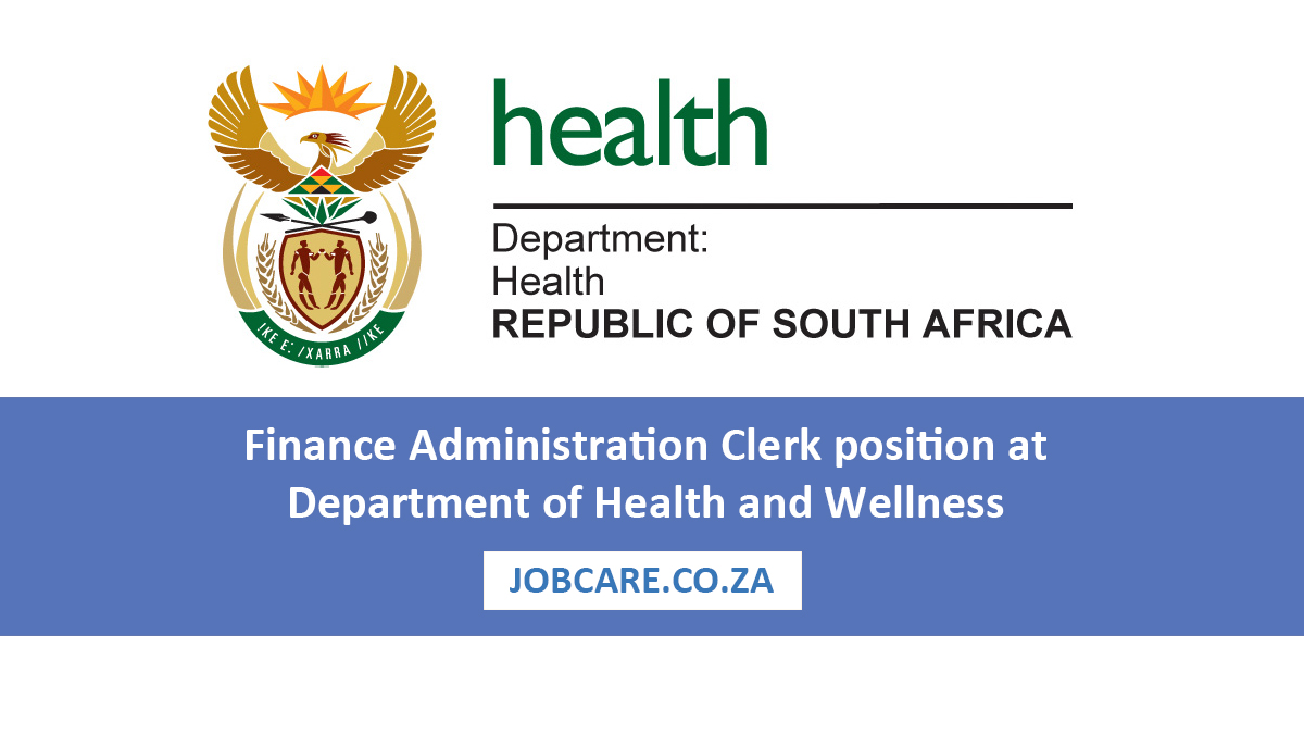 Finance Administration Clerk position at Department of Health and Wellness